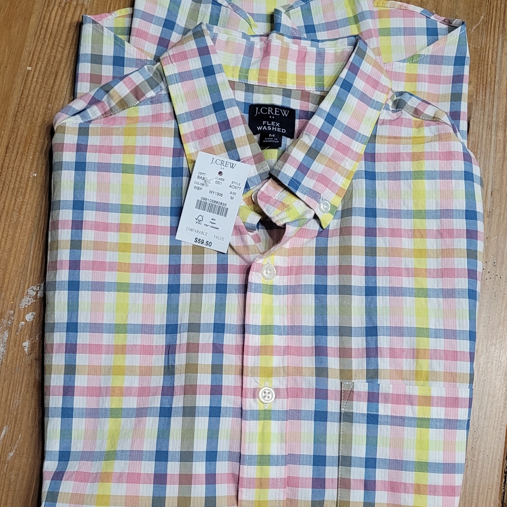 J. Crew Men's Colorful Checkered Shirt